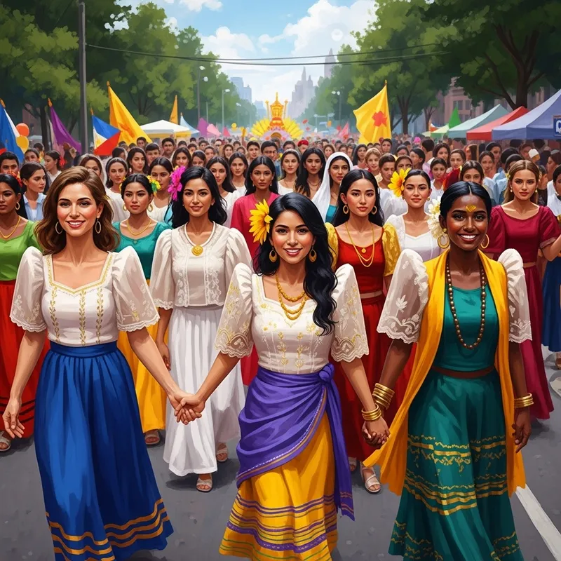 Vibrant Filipino Attire Festival | Joyful Procession
