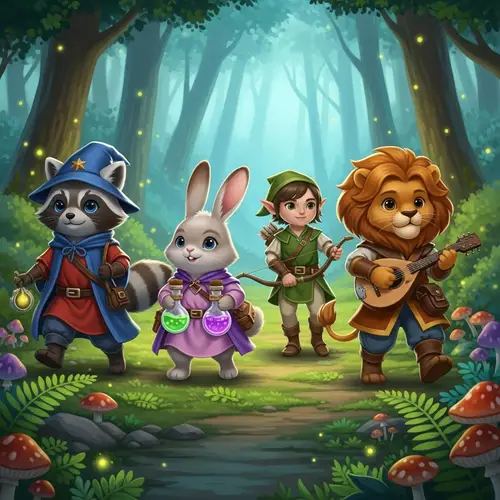 Enchanted Forest Adventures: Raccoon Wizard, Rabbit Cleric & More
