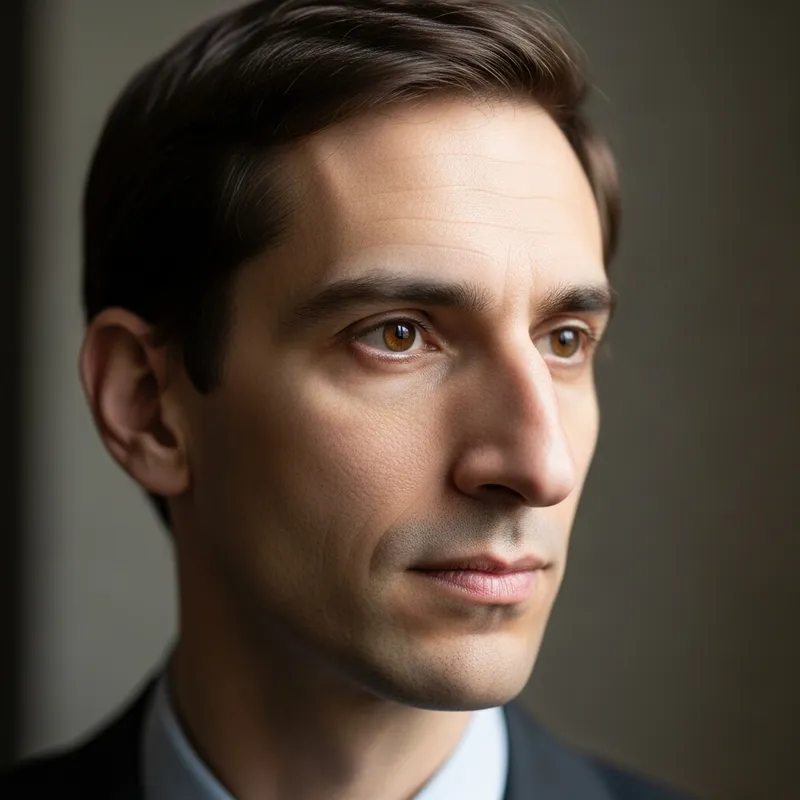 Portrait of a Brunette Man with Brown Eyes