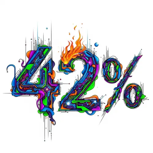 Artistic Number Forty-Two Percent Design
