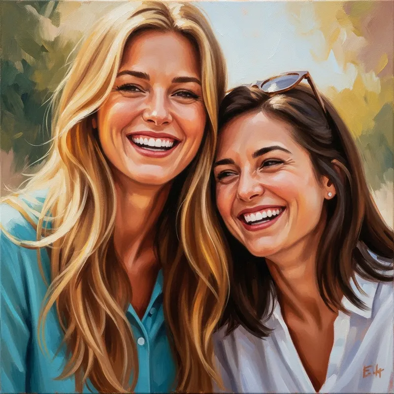 Artistic Depiction of Two Female Friends