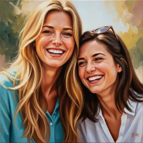 Artistic Depiction of Two Female Friends