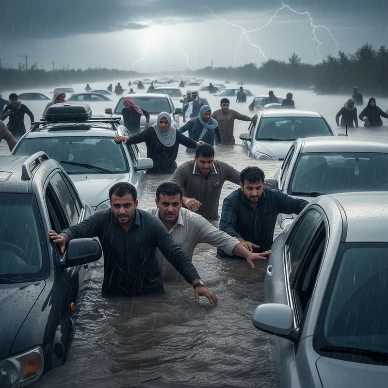 Horrifying Flood Scene: Dubai Panic Horrifying Flood Scene: Dubai Panic