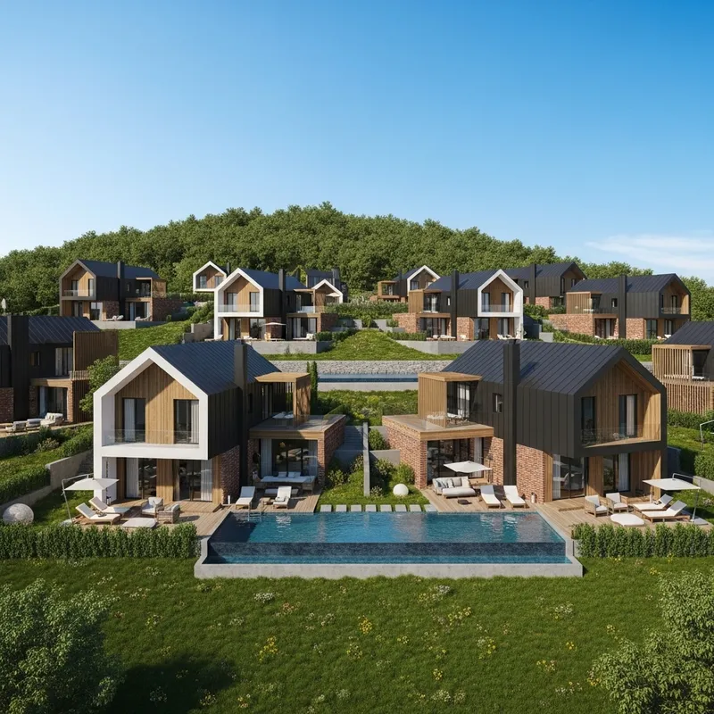 Stunning Scandinavian Houses on a Green Hill