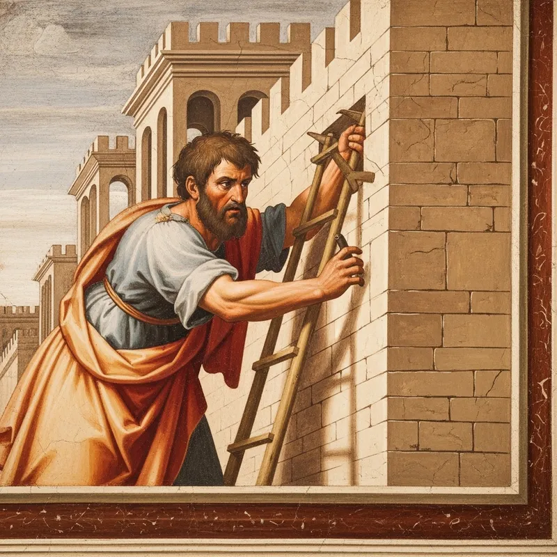 Authentic Nehemiah Wall Rebuilding Reconstruction Painting