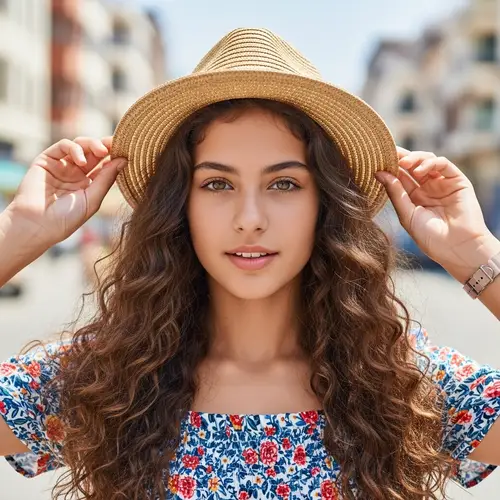 Youthful Hispanic Teenage Girl Enjoying Sunny Day Outdoors