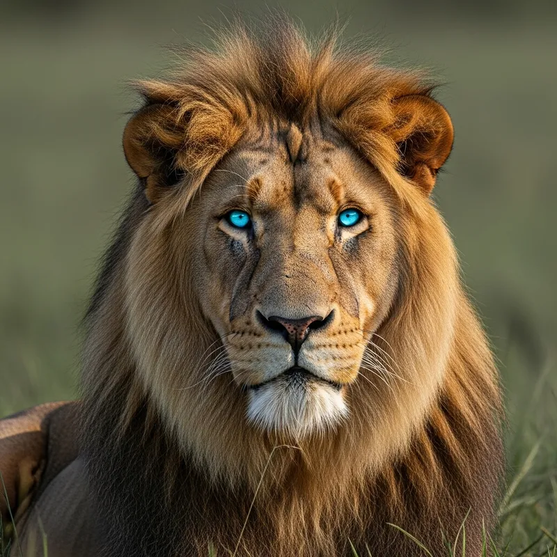 Majestic Blue-Eyed Lion: King of the Jungle