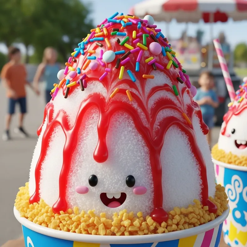 Animated Ice Scramble: Vibrant Frozen Delight