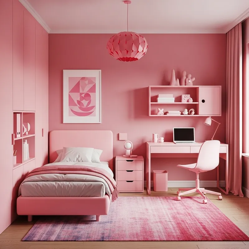 Pink Themed Minimalist Boys Room: Contemporary & Cozy Design