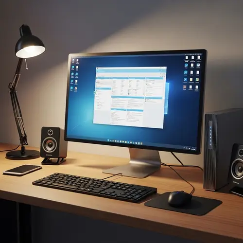 Modern Sleek Computer on Clean Desk | Productivity Tech Setting