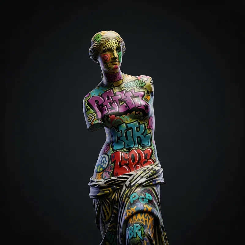 Venus de Milo: Graffiti Meets Classic Art