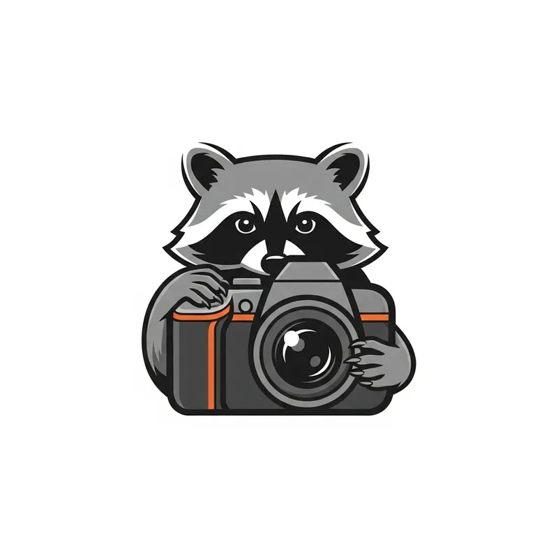 Creative Raccoon Camera Logo | Unique Design Creative Raccoon Camera Logo | Unique Design