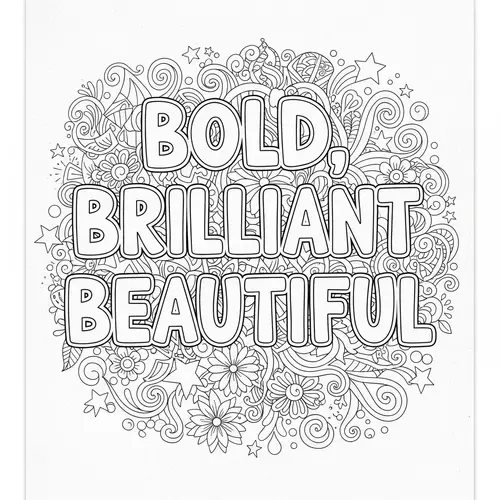 Bold, Brilliant, Beautiful Coloring Page