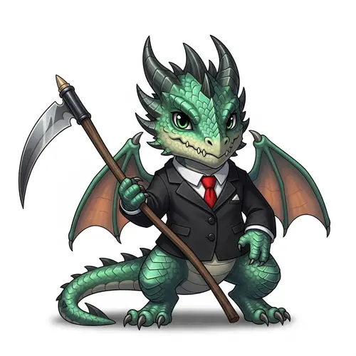 Stylish Dragon in Black Suit | Unique Mythical Creature Art