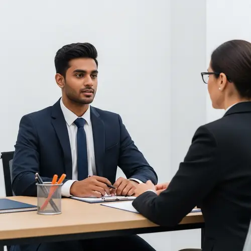 Professional Job Interview with Young South Asian Man