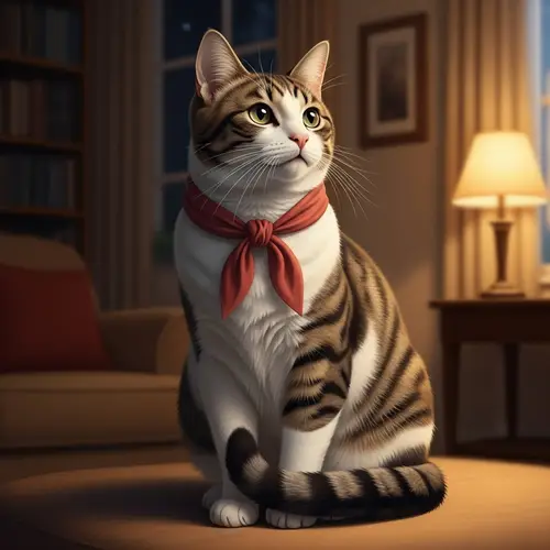 Captivating Medium-Sized House Cat with Soft Fur and Curious Eyes