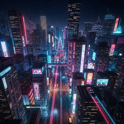 Futuristic Metropolis Night View | Cyberpunk Cityscape