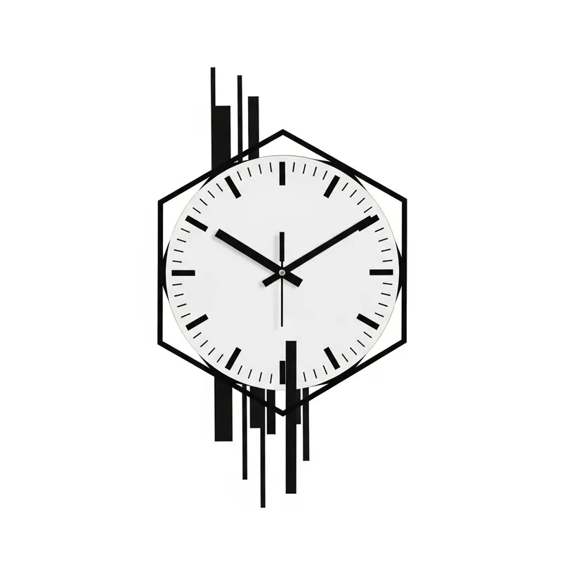 Minimalist Black & White Loft Clock | Angular Design