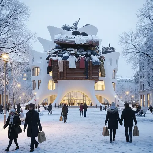 Unique Winter Scene at Museum of Fashion | Public Square View