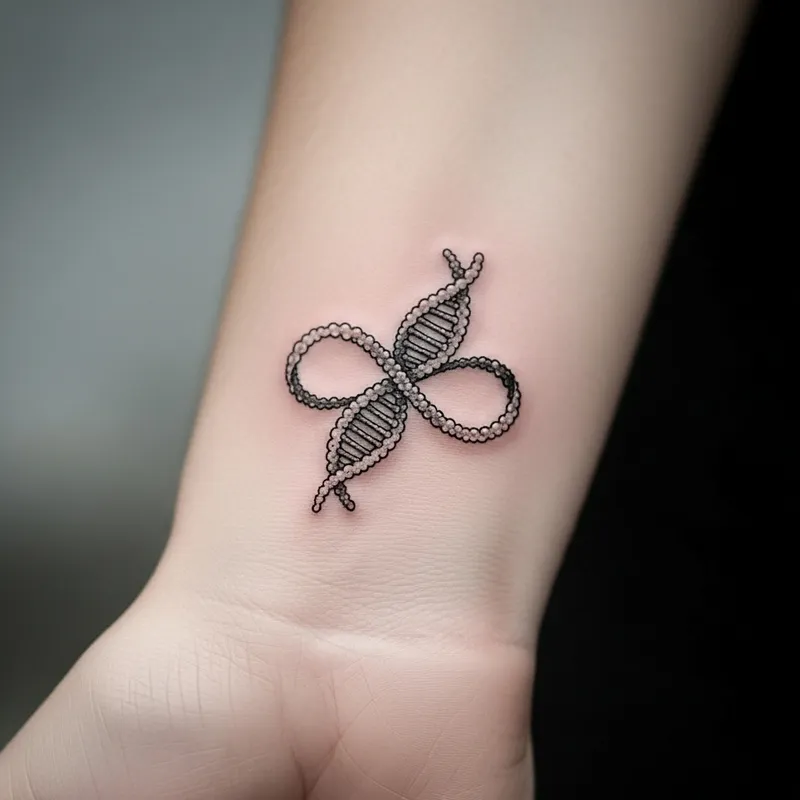 Double Helix Infinity Symbol Tattoo: Unique Design Representing Life & Eternity Double Helix Infinity Symbol Tattoo: Unique Design Representing Life & Eternity