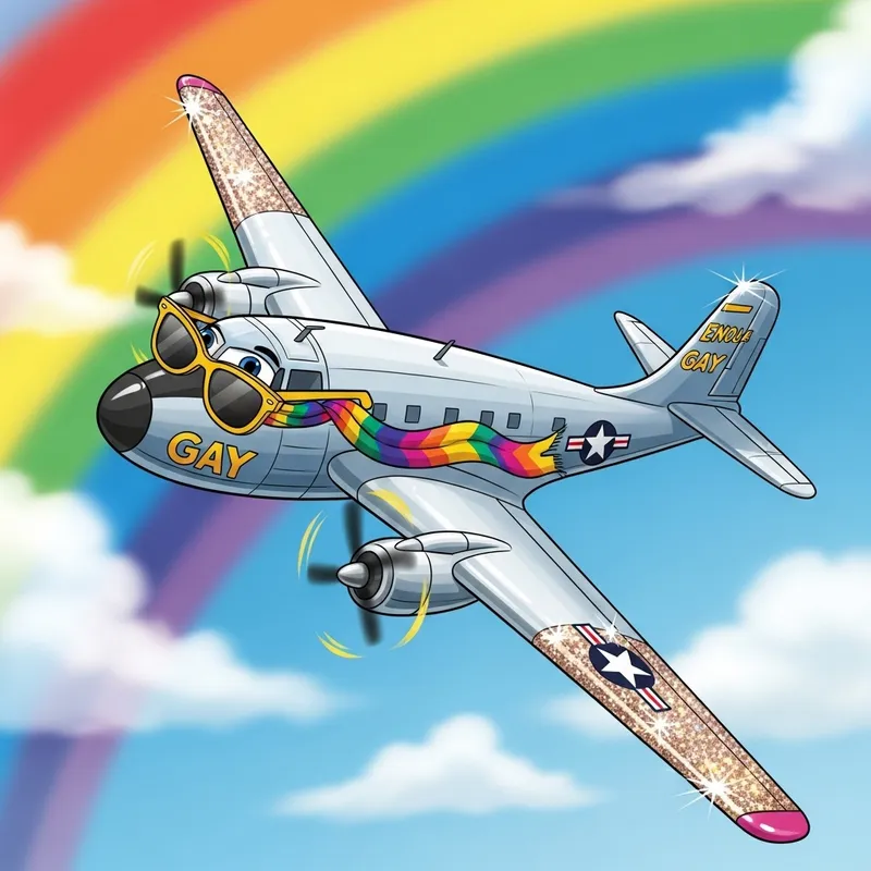 Enola Gay Aircraft Illustration with Fabulous Twist