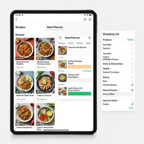 Food Recipe and Meal Planning Application | Weekly Meal Schedule