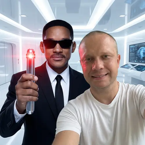 Selfie with Agent J from Men in Black