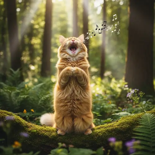 Cat in the Forest Singing - Enchanting Wildlife Story