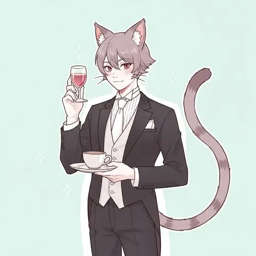 Enchanting Male Yokai Character in Formal Tuxedo