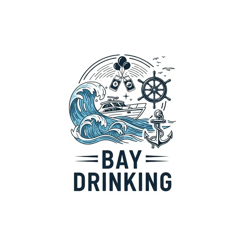 Bay Drinking: Fun & Lively Boating Theme T-shirt Logo