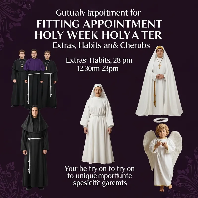 Holy Week Attire Fitting Event: Try-On Costumes, Habits & Cherubs