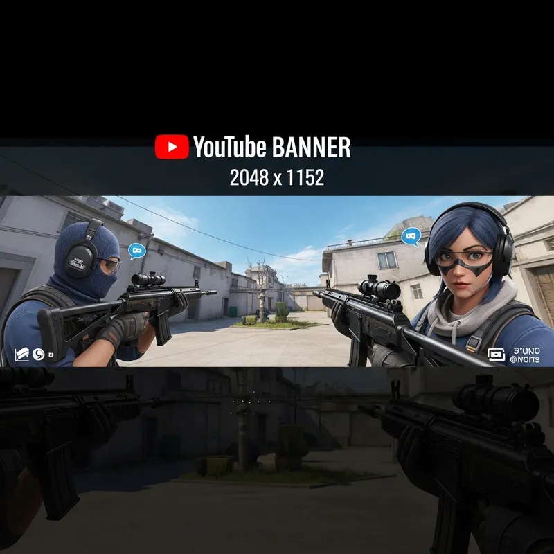 CS2 Themed Youtube Banner - 2048 x 1152 Pixels
