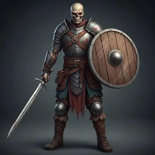 Undead Warrior | Sword & Shield | Leather Armor