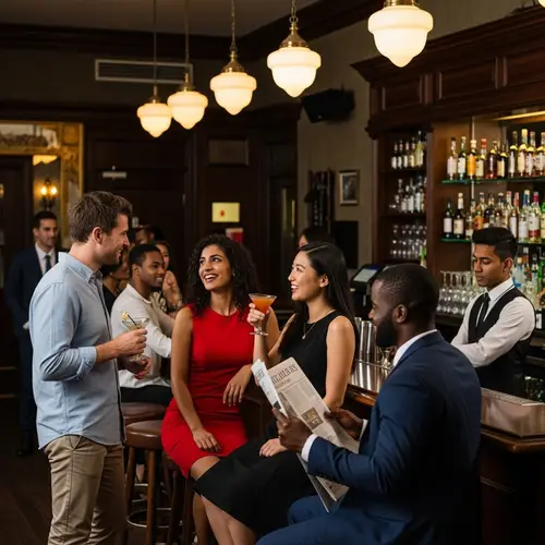 Diverse Conversations and Cocktails at Vibrant Bar Scene