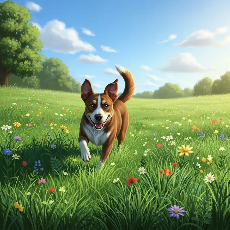 Adorable Brindle Dog Enjoying Nature | Lively and Friendly