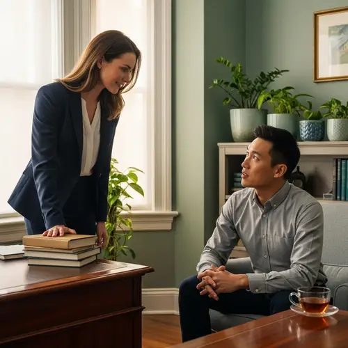 Professional Counselor Engaging in Conversation with Client