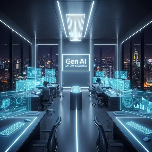 Gen AI Center of Excellence | Futuristic Tech Office Design