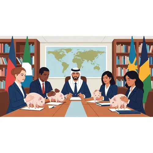 Global Government Meeting with Diverse People and Pigs