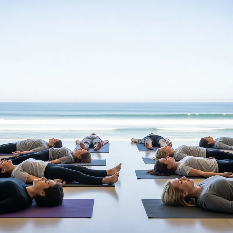 Tranquil Savasana Yoga by the Ocean - Serene Pose Amidst Nature