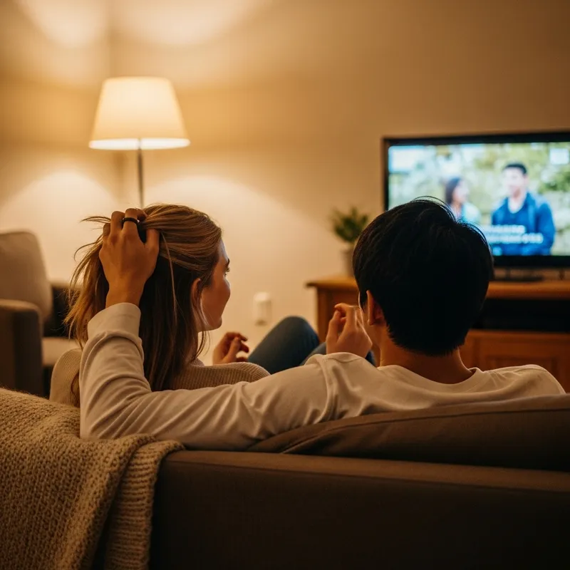 Cozy Moments: A Girl and Her Boyfriend on the Couch