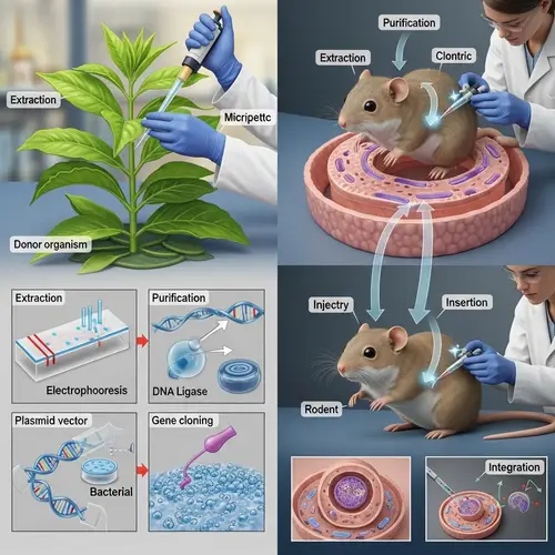Genetic Engineering Process: Donor Plant to Recipient Rodent
