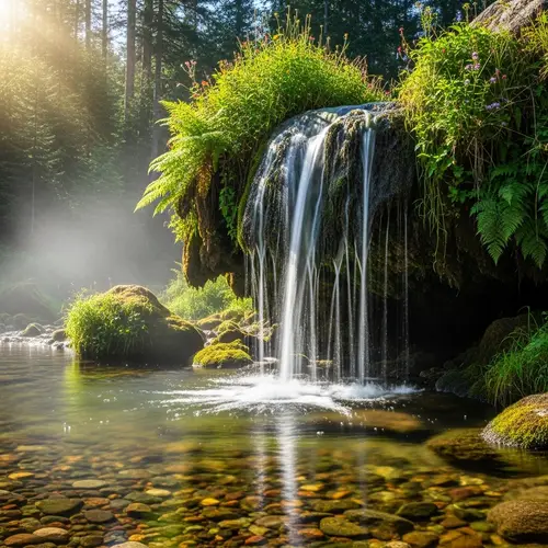 Tranquil Small Waterfall | Nature's Beauty