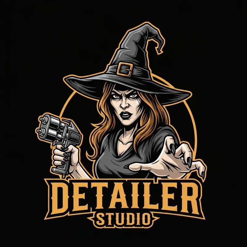 Eerie Witch Detailing Studio: Bewitching Dual-Action Machine