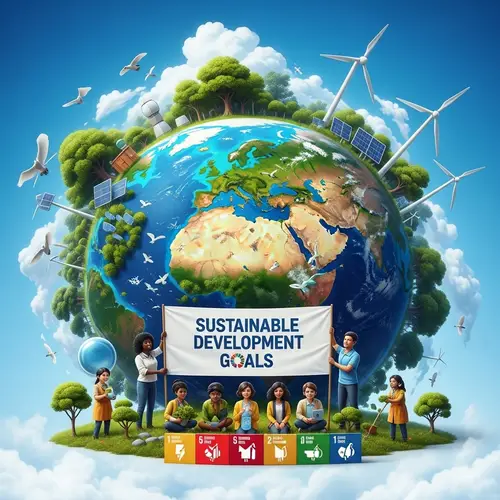 Inspiring Sustainable Development Artwork | Planet Earth & Renewable Energy