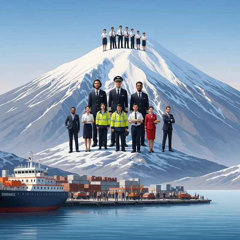 Snowy Mountain Panoramic View - Diverse Shipping and Flight Operations