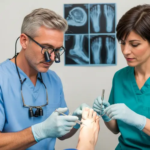 Expert Podiatrist Performing Foot Procedure in Clinic