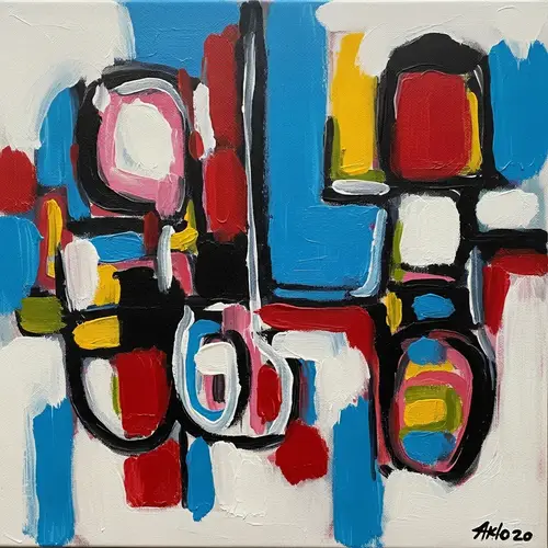 Vibrant Abstract Painting with Bold Brushstrokes | Acrylic on Canvas