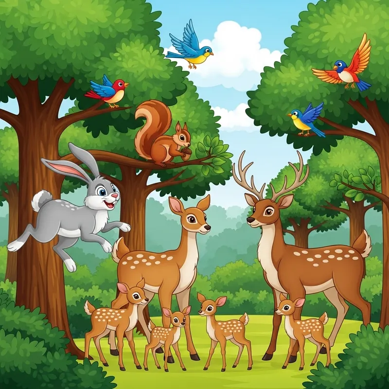 Pixar Disney Animation: Joyful Woodland Animal Scene