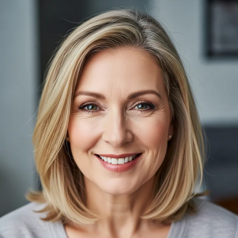 Realistic Portrait of Caucasian Woman in Her 50s for Facebook Profile