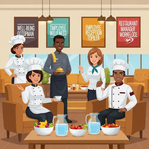 Employee Wellbeing in Hospitality: Diverse Team Meeting Illustration